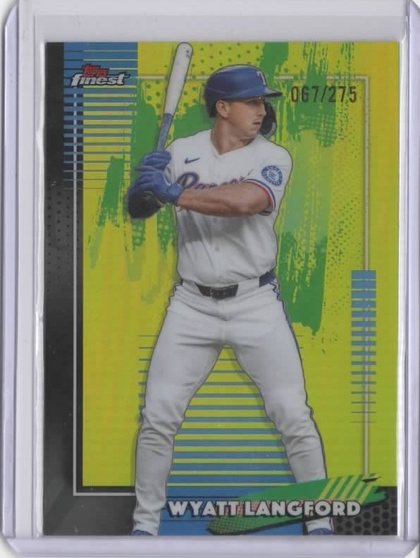2026 Finest Yellow Refractors #67 Wyatt Langford    067/275