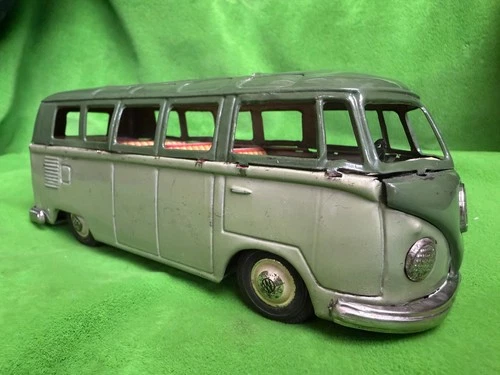 BANDAI TIN TOY VW MICRO BUS 2-TONED GREEN
