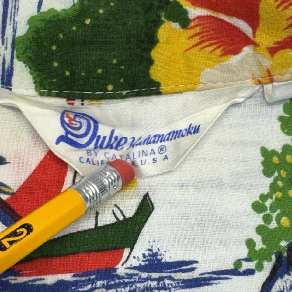 Vintage Duke Kahanamoku Shirt Mens Size Medium Made In USA By Catalina - Image 3 of 4