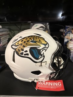 TRAVIS HUNTER Signed Autograhed AUTHENTIC Full Size JAGUARS Helmet BECKETT