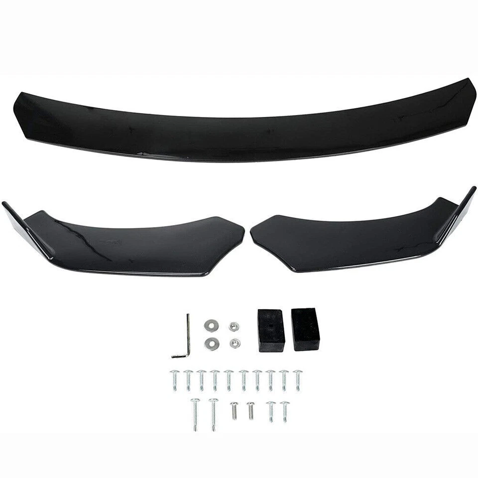Universal Car Front Bumper Lip Splitter Spoiler Body Kit For BMW Gloss Black - Image 4 of 4