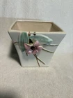 Vintage McCoy Blossom Time Square Jardiniere Planter, 1946