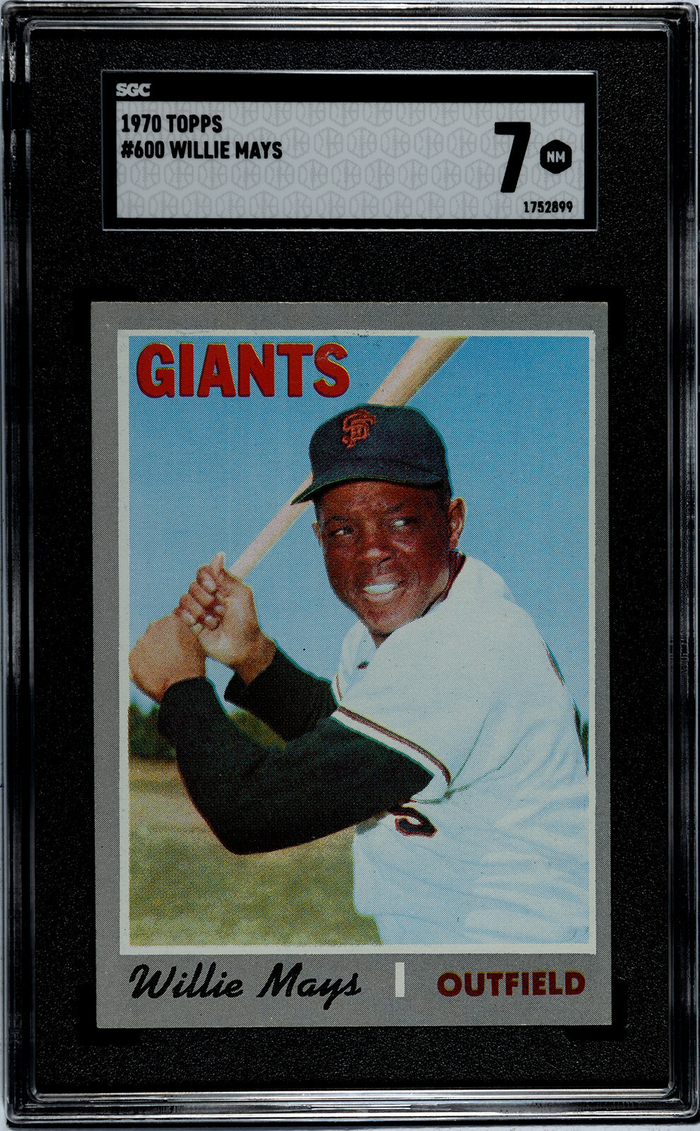1970 Topps Willie Mays #600 SGC 7 NM (Nice Card)
