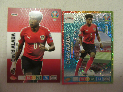David Alaba 2 Panini Cards base + power up UEFA EM Euro 2020 ÖFB Österreich