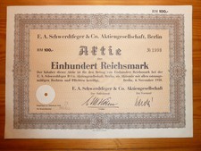 D: E.A. Schwerdtfeger & Co., Berlin, 1938, 100 RM, DRUK *