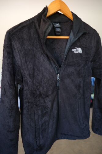 The North Face Black Fuzzy Fleece Jacket Women's Sz M Full Zip Pockets Outdoors - Picture 1 of 7