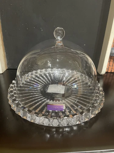Marquis by Waterford Heritage 6.5" Crystalline Cheese Plate with Dome