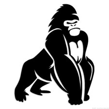 Gorilla Ape - Decal Sticker - Multiple Colors  Sizes - ebn7142