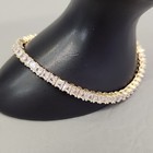 Plated Chain Cz 7.5" Cubic Zirconia Tennis Bracelet Gold
