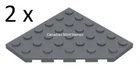 New Lego 2x Dark Bluish Gray Wedge, Plate 6 x 6 Cut Corner 6106
