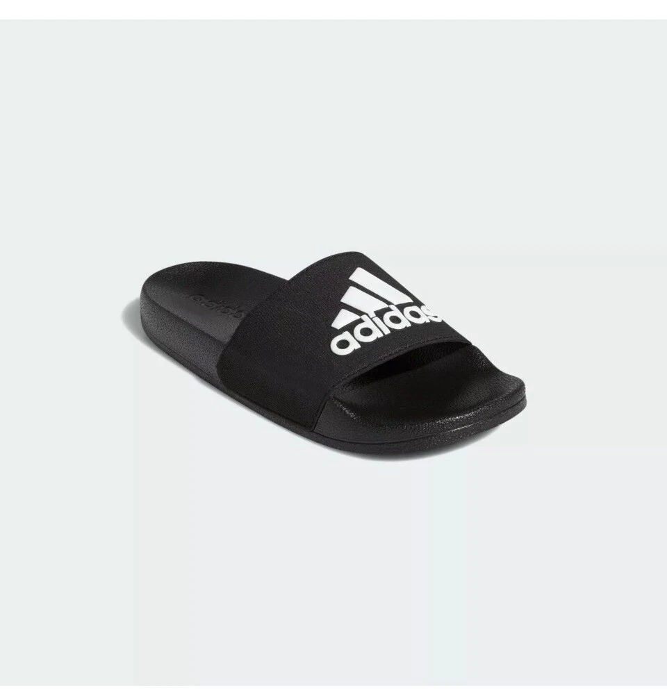 Adidas Adilette Shower K Slides Core per bambini grandi nero bianco nuvola (G27627) taglia 2