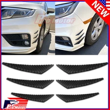 Universal Carbon fiber Front Body Bumper Lip Splitter Diffuser Canards Fin Kit A