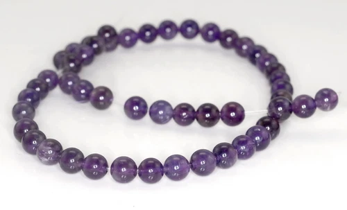 8MM AMETHYST GEMSTONE GRADE A PURPLE ROUND 8MM LOOSE BEADS 15inch - Picture 4 of 5