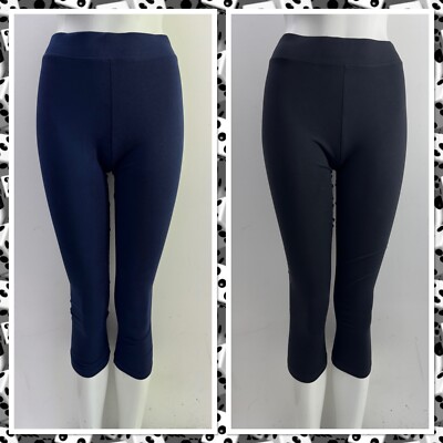 Ladies New Ex Dunnes Cotton Rich  Stretch Cropped Leggings Size 6 to 26