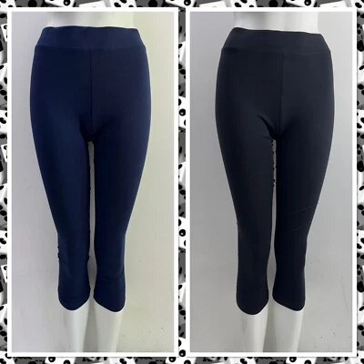 EX DUNNES STORES Ladies New Ex Dunnes Cotton Rich Stretch Cropped Leggings Size 6 to 26