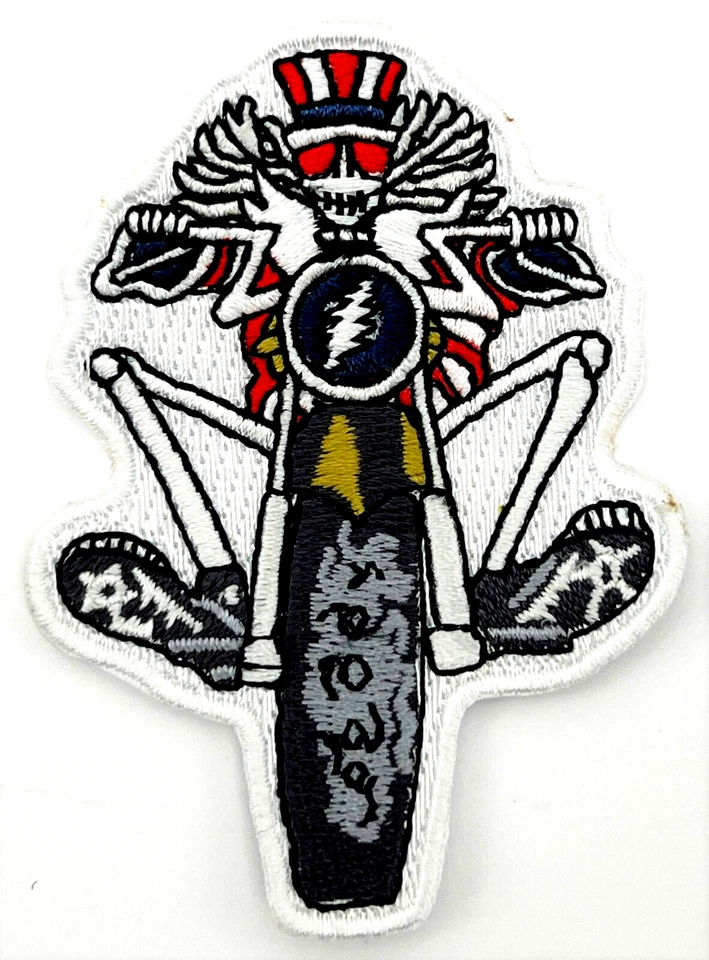 Grateful Dead Uncle Sam Motorcycle Embroidered Rock Iron on Patch Applique