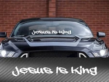 Jesus is King Windshield Banner Decal Sticker Christian God Car Truck SUV #J