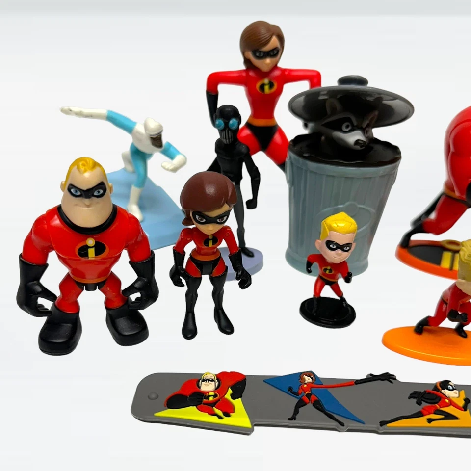Disney Pixar Incredibles Экшн-фигурки Топперы для Торта Snap-On Браслет Лот Комплект - Изображение 3 из 4