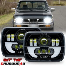 For Toyota Pickup Truck Nissan Hardbody D21 7x6"inch LED Headlights Hi-Lo