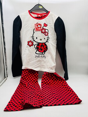 Sanrio Hello Kitty Kinderbekleidung Hose Shirt 152 cm Schlafanzug - NEU