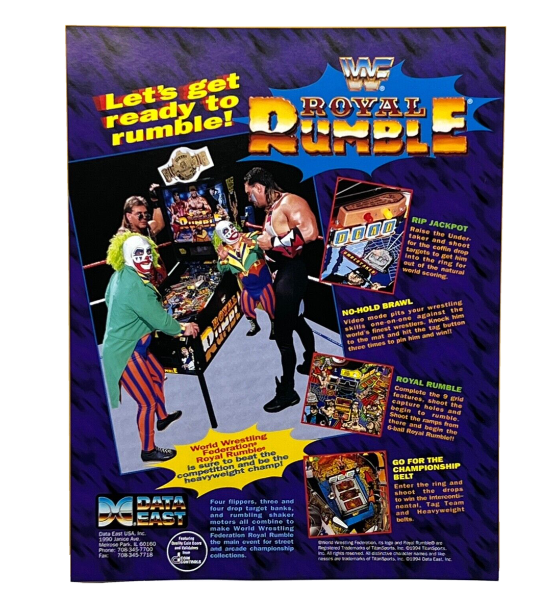 Data East WWF Royal Rumble Pinball Flyer Original 90s Promo Game