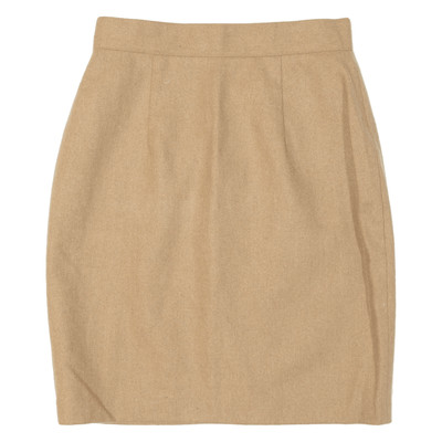 Vintage BENETTON Damen gerader Rock beige Wolle 90er M