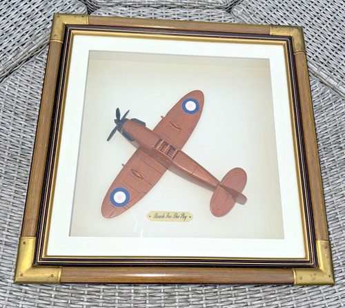 Spitfire Framed Model Built In Wood. Reach for the Sky" plaque.please See Info. - Picture 3 of 24