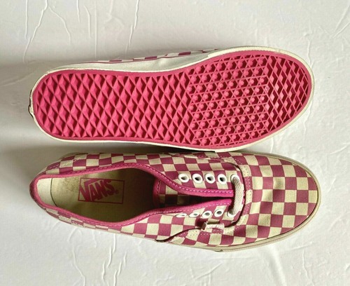vans authentic checkerboard pink