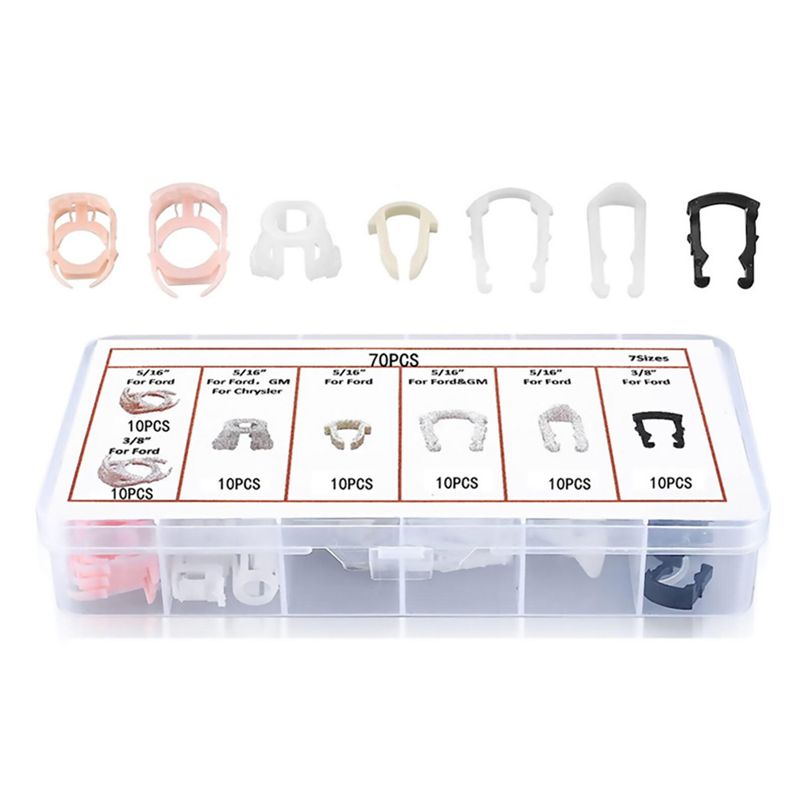 70X Fuel Line Retainer Clip Assortment Parts For Ford Car Accessory Universal