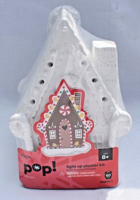 Pop! Holiday - LIGHT UP PLASTER KIT - GINGERBREAD HOUSE - U Paint