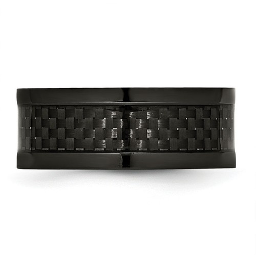 Titanium Black Carbon Fiber 9mm Wedding Ring - Picture 4 of 21