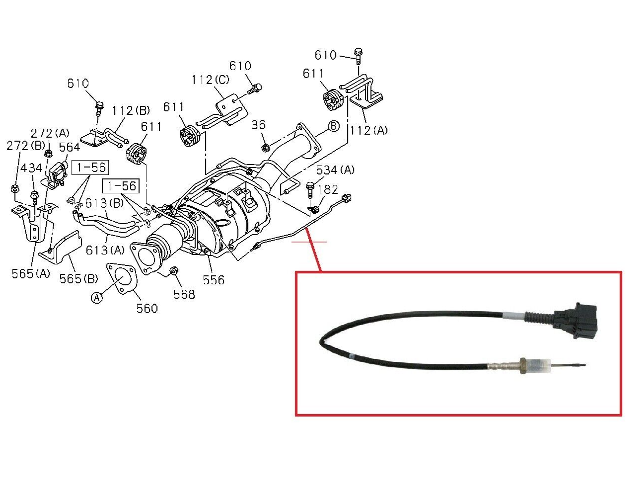 For ISUZU DMAX TFS86TT 2.5 TWIN TURBO EXHAUST HIGH TEMPERATURE DPD SENSOR  2012+