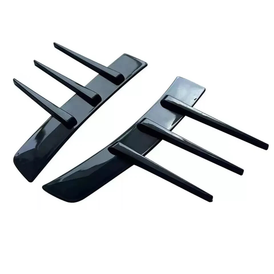 1 Pair Universal Car Gloss Black Front Rear Side Fender Vents Wing Decor Trim