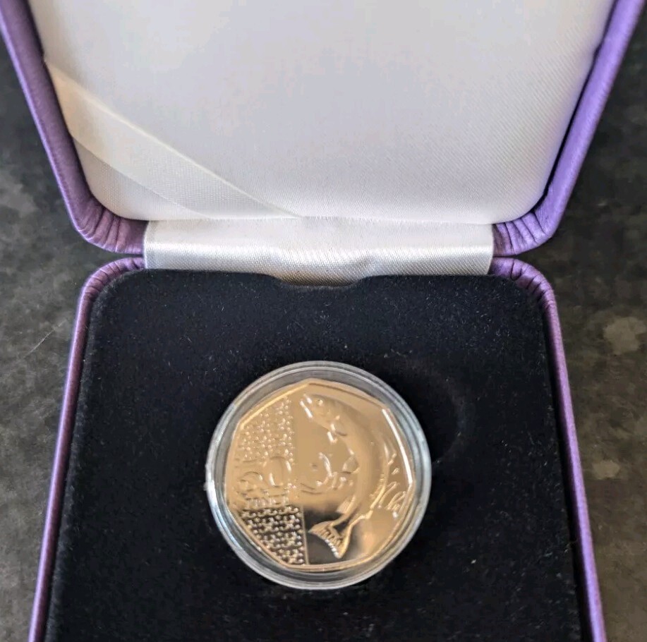 Cased Salmon 50P Coin King Charles Rare NO PRIVY MARK eBay