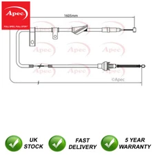 Hand Brake Cable Rear Left Apec Fits Land Rover Freelander 1.8 2.0 TD4