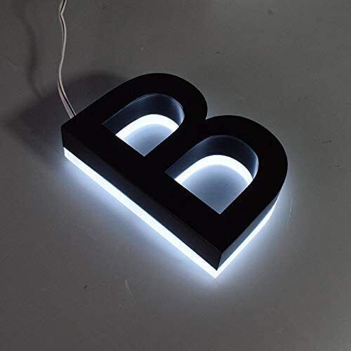 Hintergrundbeleuchtete LED Hausnummern 0-9 für außen schwimmende Adresse Edelstahl 5 Zoll schwarz - Bild 20 von 20