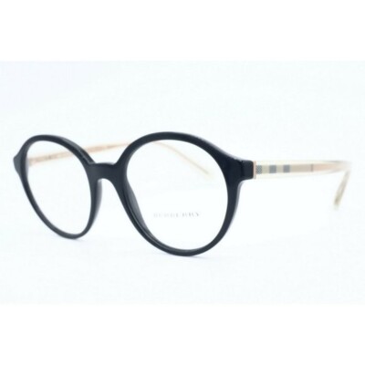 New Burberry B 2254 3001 Round Black Eyeglasses Women display picture 1