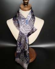 100 Silk Satin Scarf men women neckerchief Wrap Paisley gray coffee QS175-25