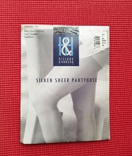 Hillard & Hanson Control Top Sandlefoot Silken Sheer Pantyhose C Off Black 381