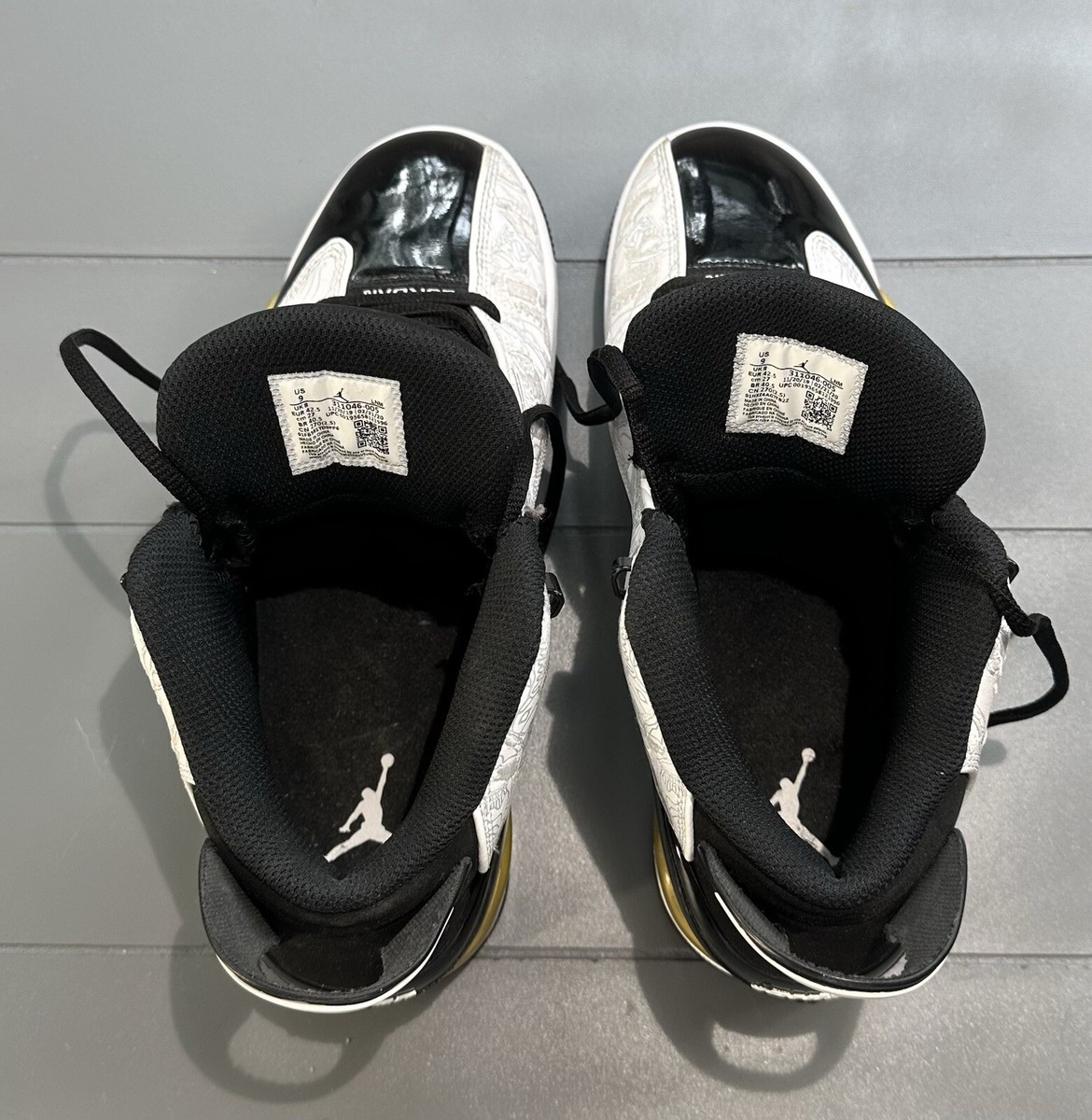 Nike Jordan Dub Zero Black and White Gold Trim 311046-005 Nike Jordan Dub Zero Black and White Gold Trim 311046-005