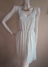 Zara Trafaluc Mint Green Mini Dress Chiffon Pleated Sleeveless Fit Flare Medium