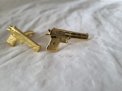 Golden Desert Eagle Cuff Links