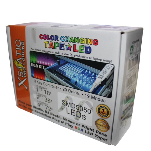 Kit 4 Strisce Nastro 4X, X-Static 12" Pollici Effetto LED Rosso,Blu,Verde - Foto 4 di 24