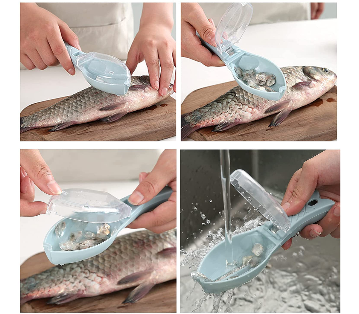 2 Raschietti Per Squame Pesce In Acciaio - Design A Dente Di Sega Per Pulizia Facile E Veloce - Foto 5