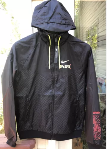 Nike Heritage Catch Air Black/Volt Wind runner Jacket CW4708 010 Men’s Size S