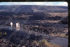 sl07 Original Slide 1970's Hawaii Volcanoes Natl Park Wahaula lava on road 062a