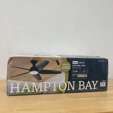 Hampton Bay Ceva 54 in. Indoor/Outdoor Matte Black with Matte Black Blades