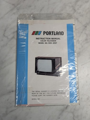 #ad PORTLAND INSTRUCTION OWNER MANUAL COLOR TELEVISION MODEL #DCB 416F 13” $24.05