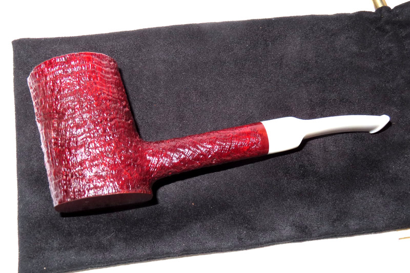 PAUL BONAQUISTI  SABBIA" XXL" STAMPED SANDBLAST PIPE W/ WHITE STEM - PIPESTUD