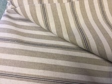 115 cm x 137 cm Ian Mankin cotton spencer stripe fabric Remnant black